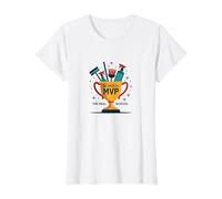 Custodios: El Verdadero Trofeo MVP de la Escuela Divertida apreciación Camiseta, Mujer, Blanco, S