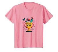 Custodios: El Verdadero Trofeo MVP de la Escuela Divertida apreciación Camiseta, Niños, Rosado, 4 años