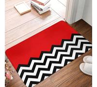 Custom 3D Modern Twin Peaks Geométrico Zigzag Felpudo de Entrada Cocina Baño Felpudo de Puerta Tapete de baño Bohemian Tapis para los pies - 50x80cm
