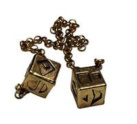 Custom 3d Stuff Dados de contrabandista Han Solo de Metal Envejecido con Caja, Oro Antiguo, 10.5 Pulgadas de Largo, 14.5 mm en Cubo