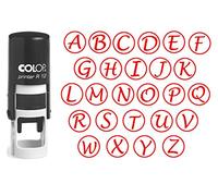 Custom A-Z alphabet sello en tinta roja del monograma del sello de goma redonda Auto entintado inicial sellan COLOP Mini Stamper 12 mm