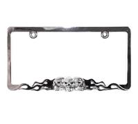 Custom Accessories 92812 Skull in Flames License Plate Frame
