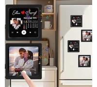 Custom Album Fridge Magnet,Custom Music Album Fridge Magnet with Photo,Personalised Music Fridge Magnet Can Play Songs and Adjust Volume,Personalized Picture Magnets with Date for Refrigerator