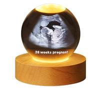 Custom Baby Ultrasound Crystal Ball, Customizable Ultrasound Picture Frames Magic Sphere with LED Light Base, Personalized 3D Photo Engraved Keepsake Gift for New Mom, Dad, Pregnancy Announcement