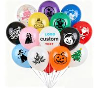 Custom Balloons with Logo/Text/OR Code Personalized Latex Balloons 12 inch, 100/200/500 Pack for Birthdays, Weddings, Advertising, Graduation, Holiday and Party