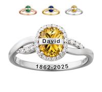 Custom Birthstone Memorial Ring, Always In My Heart, Personalized Name Date Rings for Women, Memorial Ring Husband, Memory Jewelry, Birthday Gifts for Loss of Loved One