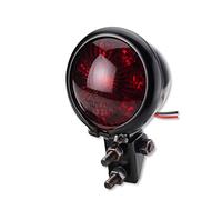 Custom Cafe Racer - Luz trasera LED para motocicleta, diseño de batería, cristal rojo, color negro