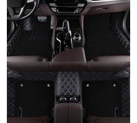 Custom Car Floor Mats for Mercedes C Class 2011 2012 2013 2014 2015 C204 Full Coverage Double Layer Liners Wear-Resistant Non-Slip Carpet Protection Interior Accessories(Black+red,Leather+Fleece)