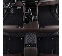 Custom Car Floor Mats for Mercedes C Class Wagon 2007-2014 S204 Full Coverage Double Layer Liners Wear-Resistant Non-Slip Carpet Protection Interior Accessories(Black,Leather+High-elasticity Yarn )