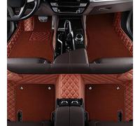 Custom Car Floor Mats for Mercedes C Class Wagon 2007-2014 S204 Full Coverage Double Layer Liners Wear-Resistant Non-Slip Carpet Protection Interior Accessories(Brown,Leather+High-elasticity Yarn )