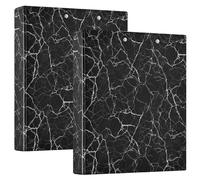 Custom Chic - Carpetas clásicas de mármol negro de 3 anillos de 1 1/2 pulgadas, capacidad para 200 hojas, carpetas de 3 anillos impresos, carpeta de recetas de anillos redondos, 12.4 x 10.6 x 2.36