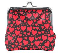 Custom Chic Hearts - Monederos y bolsas para mujer, diseño de corazón, color rojo y negro, Corazones elegantes, rojo y negro, OneSize