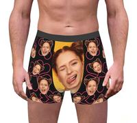 Custom for Men Personalized Funny Photo Customized Underwear Briefs for Husband Camp Unterwäsche Herren, gris oscuro, XL