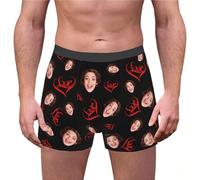 Custom for Men Personalized Funny Photo Customized Underwear Briefs for Husband Head Boxer Calzoncillos Hombre Azul, marrón, M