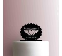 Custom In Loving Memory Name Years - Decoración acrílica para tartas de 5 pulgadas de ancho/fucsia