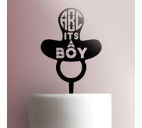 Custom Initials It's a Boy - Decoración acrílica para tartas de 7 pulgadas de ancho/azul