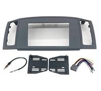 Custom Install Parts Double DIN Navigation Stereo Bezel Dash Install Kit with Standard Wiring Harness and Antenna Adapter - Grey Compatible with Jeep Grand Cherokee 2005-2007