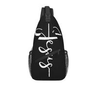 Custom Jesucristo en la Cruz Dios Sling Bags Hombres Cool Christian Shoulder Crossbody Pecho Mochila Ciclismo Camping Daypack