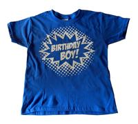 Custom Kingdom Camiseta de superhιroe para niρo de cumpleaρos (pequeρo 6/8 azul real)