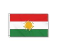 Custom Kurd Kurdish National Flag 90x150cm Hanging Polyester 2 Sides Printed Red White Green Kurdistan Flags