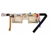 Custom Leathercraft CLC 175274 Delantal de trabajo de construcción de cuero de grano superior resistente y lazo para martillo, 12 bolsillos