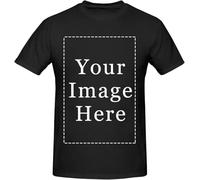 Custom Made T Shirts for Men Add Your Own Custom Text Name Image Or Message(Large)