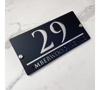 Custom Modern Two-Tone Acrylic 3D Floating House Numbers - Personalized Address Plaque for Stylish Outdoor Décor - Weatherproof Home Number Sign for Curb Appeal (Black silver)