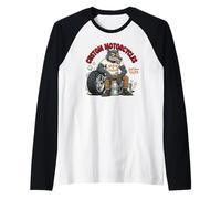 Custom Motorcycles Lowbrow Wolf Rockabilly 1950s Biker Camiseta Manga Raglan