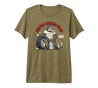 Custom Motorcycles Lowbrow Wolf Rockabilly 1950s Biker Camiseta Premium