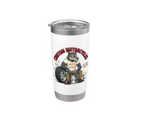 Custom Motorcycles Lowbrow Wolf Rockabilly 1950s Biker Vaso térmico de acero inoxidable de doble pared