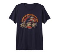 Custom Motorcycles Retro Biker Lowbrow Wolf Rockabilly 50s Camiseta Premium