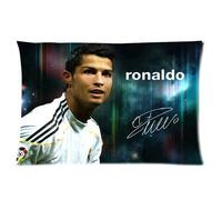 Custom Real Madrid CF Superstar Cristiano Ronaldo CR7 Pillowcase Soft Zippered Throw Pillow Cover Cushion Case Covers Fasfion Design Two Sides Printed 20x26 Inches