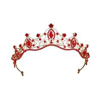 Custom Rhinestone Princess Crown Tiara - Elegant Bridal & Birthday Accessory, One Size, Madera de agar, Sin gemas.