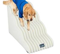 Custom Sponge Multi-Step Pet Stairs for Small Dogs and Cats - Removable Washable Cover, Non-Slip Bottom - Pet Ramp Steps for Beds, Couches to Assist Easy Climbing (Four-Layer,White)