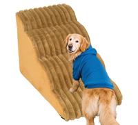 Custom Sponge Multi-Step Pet Stairs for Small Dogs and Cats - Removable Washable Cover, Non-Slip Bottom - Pet Ramp Steps for Beds, Couches to Assist Easy Climbing (Four-Layer,Khaki)