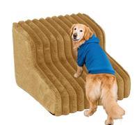 Custom Sponge Multi-Step Pet Stairs for Small Dogs and Cats - Removable Washable Cover, Non-Slip Bottom - Pet Ramp Steps for Beds, Couches to Assist Easy Climbing (Two-Layer,Khaki)