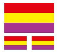 Custom Vinyl Bandera de España Civil 2 nd República Española 4 "(100 mm) Bumper de Vinilo Adhesivo, Adhesivo x1 + 2 Bonus