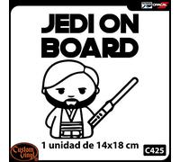 Custom Vinyl Pegatina Jedi on Board (Rojo)