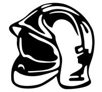 Custom Vinyl Pegatina Vinilo Casco Bombero 8x8cm (Blanco Mate)