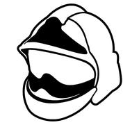 Custom Vinyl Pegatina Vinilo Casco Bombero 9x8cm diseño registrado (Blanco Mate)