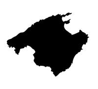 Custom Vinyl Pegatina Vinilo Contorno Mallorca (Blanco Mate, Pequeña 11x9cm)