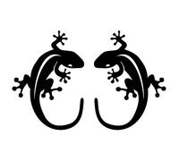 Custom Vinyl Pegatina Vinilo Gecko diseño registrado (Negro)