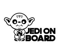 Custom Vinyl Pegatina Vinilo Yoda Jedi on Board Bebe a Bordo (Negro)