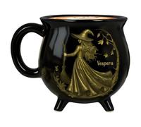 Custom Witch Brew Cauldron Café Café - Personalizado Gothic Novelty Cat Ceramic Tea Cup Decorative Present para los de las Gatileras Halloween Kitchen