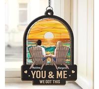Custom You & Me We Got This - Atrapasueños para colgar ventanas, regalos de cumpleaños de aniversario para esposa, marido, regalos de boda para parejas 2025, regalo para ella y él, regalo de