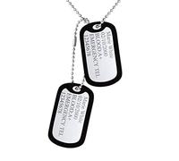 Custom4U Collar Hombre Militar Personalizado Acero Inoxidable 316L Chapa de Identidad Placa Grabada Regalo Amigos Soldados