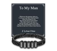 Custom4U Pulsera de Eslabones Cubanos Personalizada para Hombres, Acero Inoxidable Para Mi Hombre Pulsera con 1-8 Nombres Grabados, Joyería Personalizada Regalo para Papá Esposo Padre