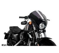 Customacces Semicarenado Modelo Dark Night Ahumado Oscuro para Harley Davidson Sportster Iron XL1200N 17'-19', Harley Davidson Sportster 1200 Forty-Eight XL1200X 17'-19'