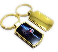 Customgra - Llavero de coche chapado en oro de 9 quilates para Scania con caja de regalo completa