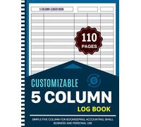 Customizable Log Book 5 Column: Multipurpose Five-Column Daily Activity Tracker Logbook for Time Management, Equipment, Inventory, Income & Expenses and More...
